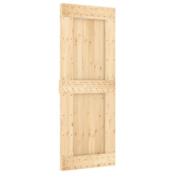 vidaXL Sliding Door with Hardware Set 31.5x82.7" Solid Wood Pine