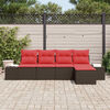 vidaXL Garden Sofa Set with Cushion 5 pcs Brown Poly Rattan