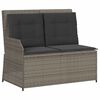 vidaXL Garden Lounge Set Grey PE rattan Standard Adjustable Armrests