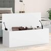 vidaXL Storage Box White Engineered Wood 40.2 x 13.8 x 13.8 in