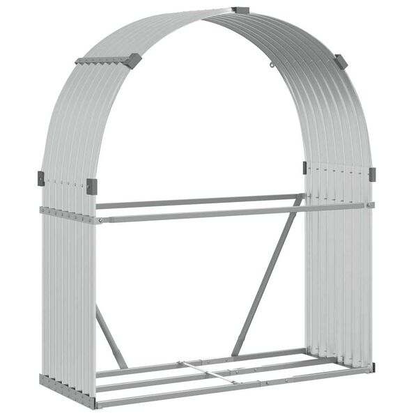 vidaXL Log Holder Silver 47.2"x17.7"x55.1" Galvanized Steel