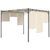 vidaXL Garden Gazebo with Side Curtain 118.1"x118.1"x88.6" Cream
