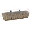 vidaXL Balcony Planter Set of 2 Brown Wicker with PE lining 31.5 in long
