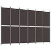 vidaXL 6-Panel Room Divider Brown 118.1"x78.7" Fabric