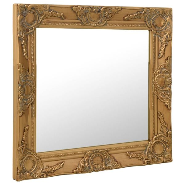 vidaXL Wall Mirror Gold Wood, glass, engineered wood Medium