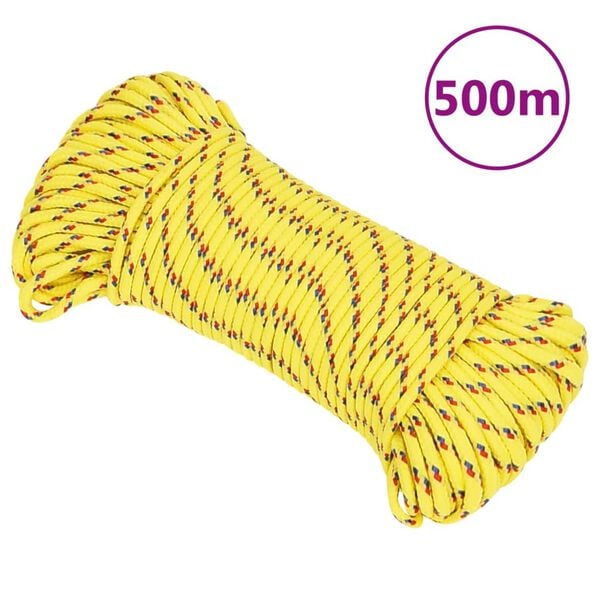 vidaXL Boat Rope Yellow 0.12 " 1640.4 ' Polypropylene