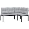 vidaXL Bench Set Black and light grey