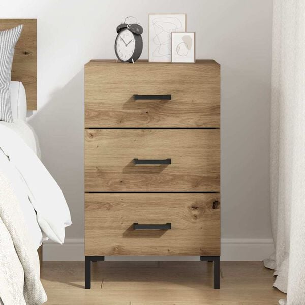vidaXL Bedside Cabinet Artisan Oak 15.75 x 15.75 x 25.98 in