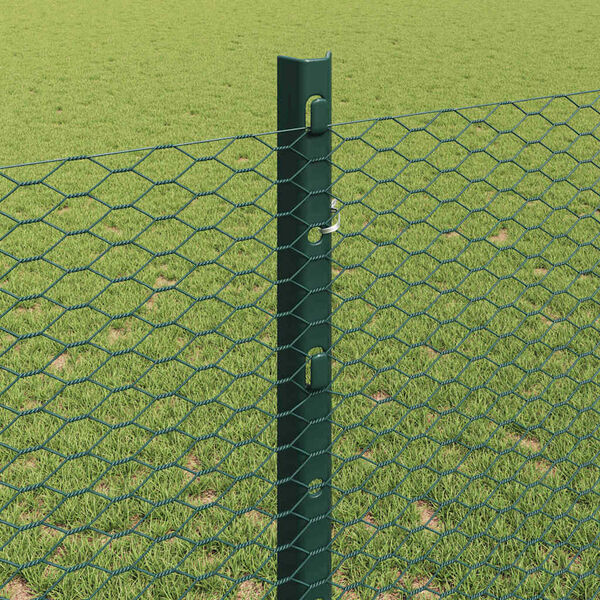 vidaXL Fence and Post Green 3.94 x 32.81 ft Steel