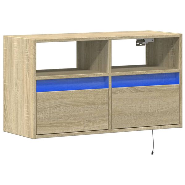 vidaXL TV Wall Cabinet Sonoma Oak Engineered Wood Compact Modern
