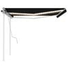 vidaXL Retractable Awning Anthracite Powder-coated aluminum Large