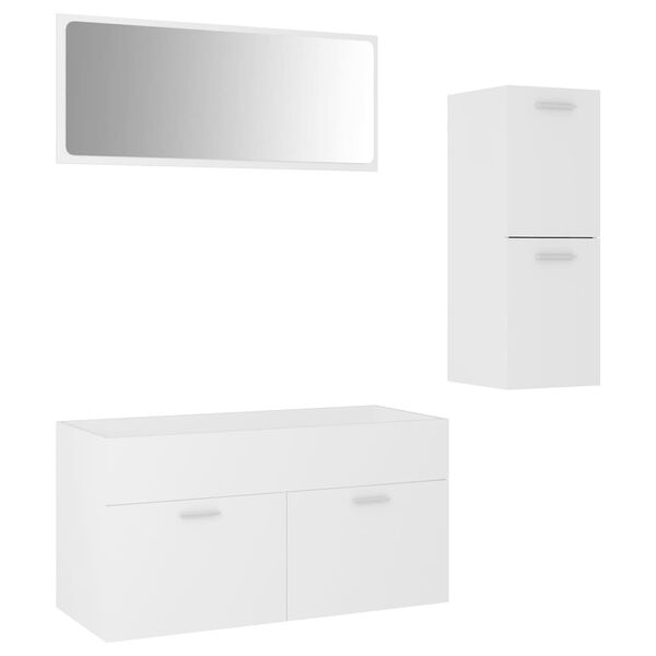 vidaXL Bathroom Furniture Set White Engineered wood, acrylic S