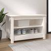 vidaXL Shoe Bench White Solid pine wood 27.6 in x 15.0 in x 17.9 in