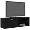 vidaXL TV Cabinet Black Engineered Wood TV Cabinet Rectangular Modern