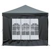 vidaXL Folding Party Tent with Sidewalls Black 9.8'x19.7'