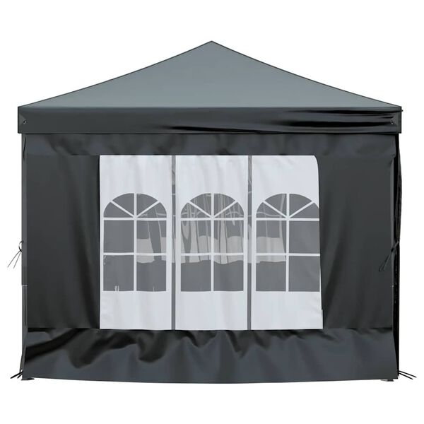vidaXL Folding Party Tent with Sidewalls Black 9.8'x19.7'