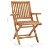 vidaXL Garden Chair Set of 2 Natural teak wood