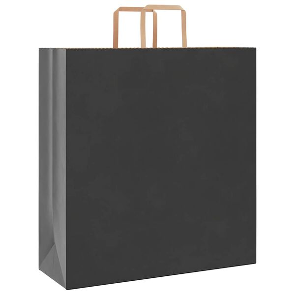 vidaXL Paper Bags 250 pcs with Handles Black 45x17x48 cm