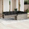 vidaXL Garden Sofa Set Light Grey PE Rattan Large Modular