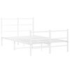vidaXL Bed Frame White Powder-Coated Steel 47.2 x 78.7 in Bed Frame
