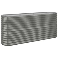 vidaXL Garden Raised Bed Powder-coated Steel 59.8"x15.7"x26.8" Gray