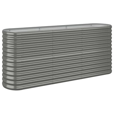 vidaXL Garden Raised Bed Powder-coated Steel 59.8"x15.7"x26.8" Gray