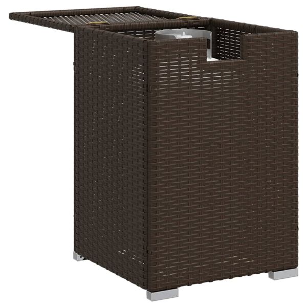 vidaXL Propane Tank Cover Table Brown PE Rattan, Powder-Coated Steel
