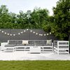 vidaXL Garden Sofa Set White Solid pine wood Large Modular