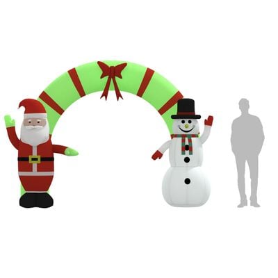 vidaXL Christmas Inflatable Santa & Snowman Arch Gate LED 106.3"