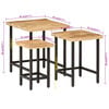 vidaXL Nesting Coffee Table Rough Mango and Black