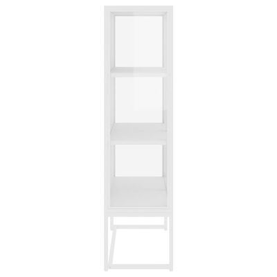 vidaXL Highboard White 31.5"x13.8"x53.1" Steel and Tempered Glass