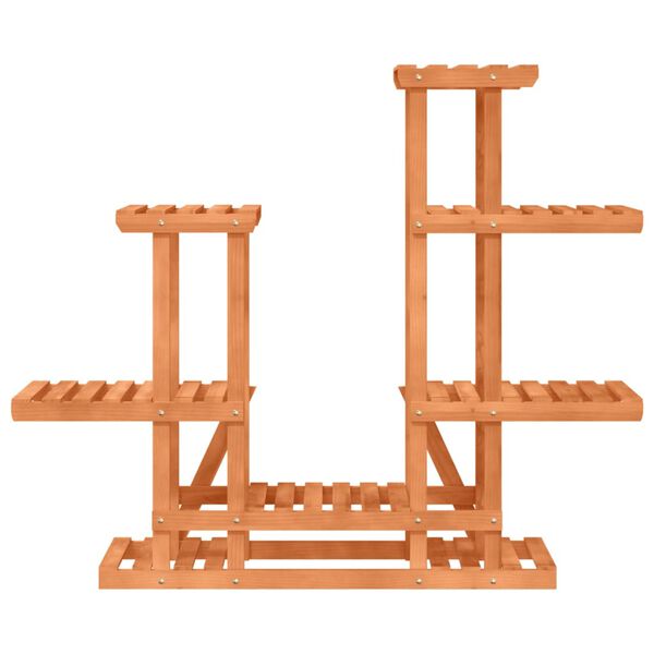 vidaXL Flower Stand Brown Solid Fir Wood Tall Flower Stand Rectangular