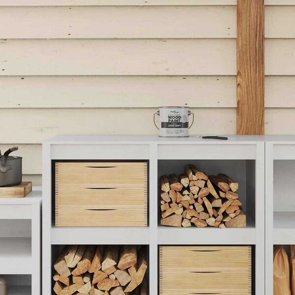 vidaXL Wood Paint Grey 6.50 x 6.50 x 6.26 in Wall Print