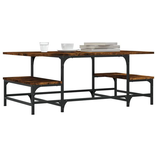vidaXL Coffee Table Smoked oak Engineered wood, metal Medium