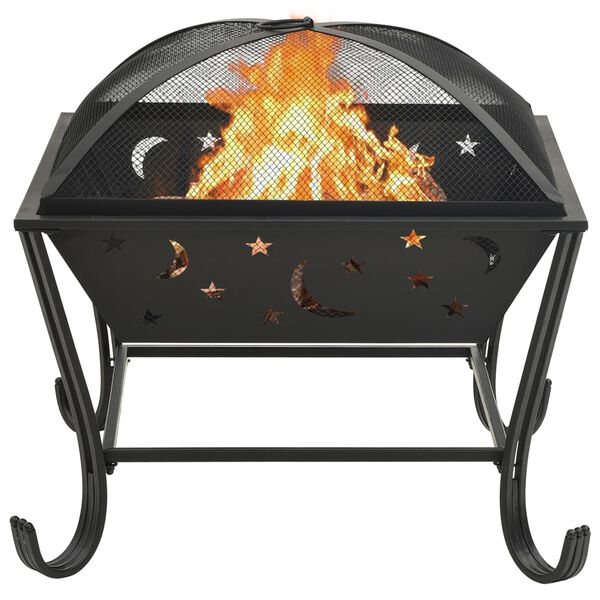 vidaXL Fire Pit with Poker 24.4" XXL Steel