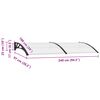 vidaXL Door Canopy Black brackets and clear sheets