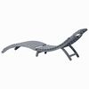 vidaXL Sun Lounger Gray Solid acacia wood Large Foldable Sun Lounger