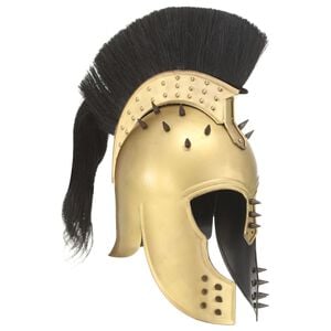 vidaXL Greek Warrior Helmet Antique Replica LARP Brass Steel