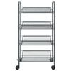 vidaXL 4-Tier Kitchen Trolley Gray 18.1"x10.2"x33.5" Iron