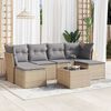 vidaXL Garden Sofa Set Beige, Light grey PE Rattan Medium