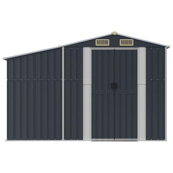 vidaXL Garden Shed Anthracite Galvanized steel, PP (polypropylene) Large