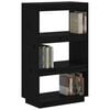 vidaXL Book Cabinet Black Solid Pine Wood Medium Book Cabinet