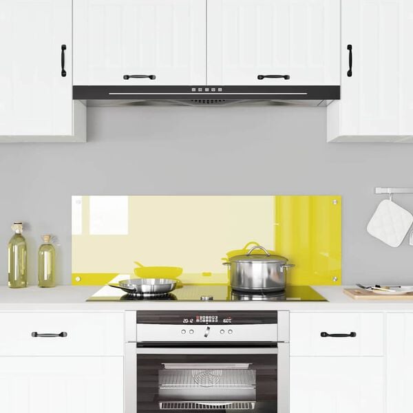 vidaXL Kitchen Backsplash Yellow 47.24 x 15.75 x 0.24 in