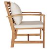 vidaXL Chair 2 pcs Brown and Cream 110 x 65 x 76.5 cm Solid Teak Wood
