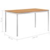 vidaXL Dining Table White, Teak Brown Solid teak wood, Stainless steel 304
