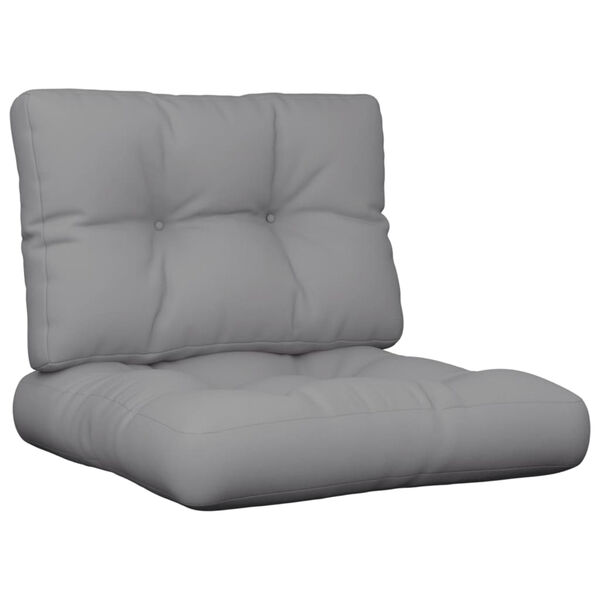 vidaXL Pallet Cushion Grey 100% Polyester 19.7 in x 19.7 in x 4.7 in