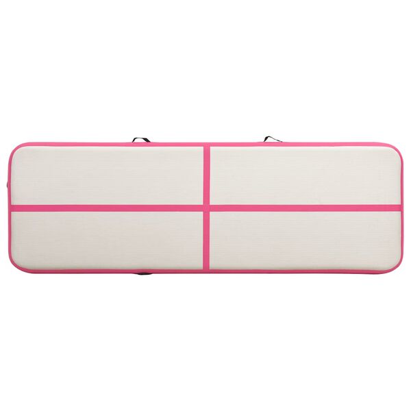 vidaXL Inflatable Gymnastics Mat with Pump 118.1x39.4x7.9" PVC Pink