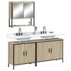 vidaXL 3 Piece Bathroom Furniture Set Sonoma Oak Engineered Wood
