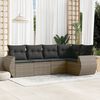 vidaXL Garden Sofa Set Grey PE rattan Large Modular Garden Sofa Set