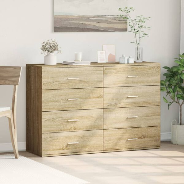 vidaXL Sideboard Sonoma Oak Engineered Wood 23.6x15.4x31.5 in Sideboard